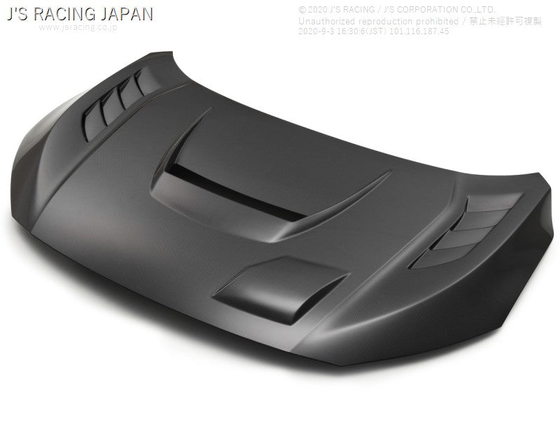 J&#39;S RACING FK8 Aero Hood Type-V CFRP/CFRP - On The Run Motorsports